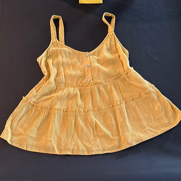No Boundaries Tops - No Boundaries Yellow Tiered Camisole Top